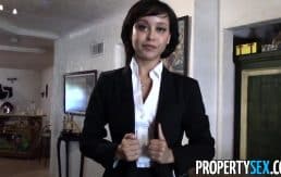 PropertySex – Cute real estate agent makes dirty POV sex video with client